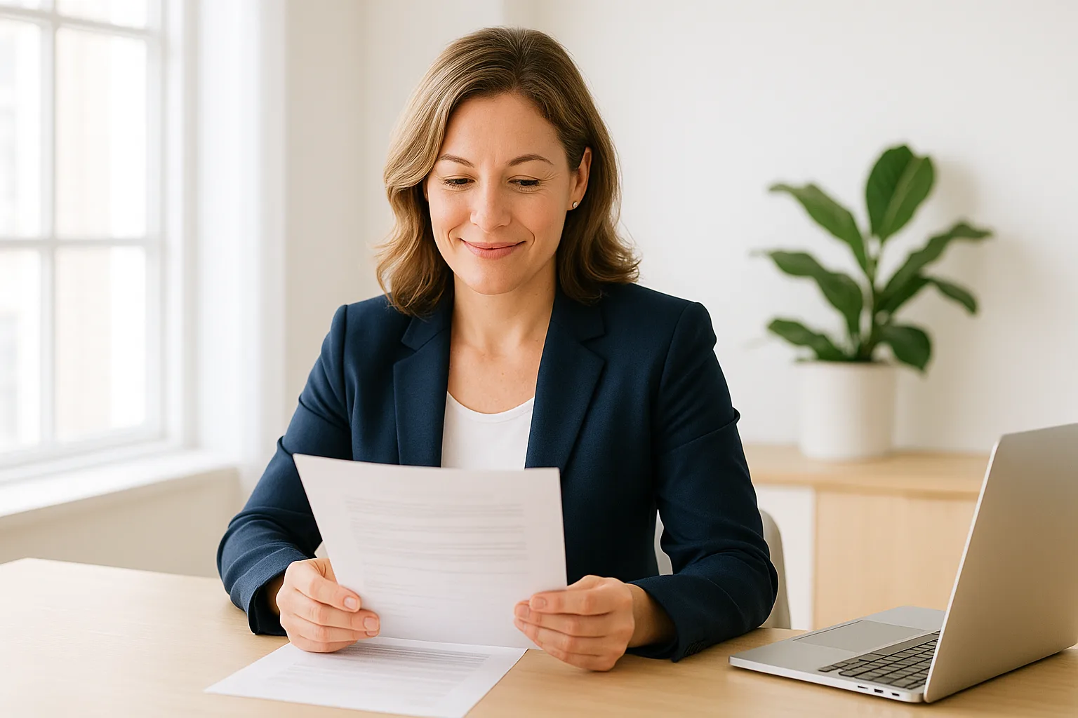 Small business owner reviewing LLC formation documents